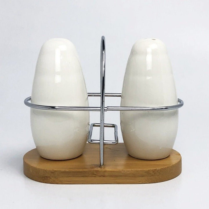 Salt and Pepper Shaker With Bamboo Base | kitchen item | Waseeh Pakistan