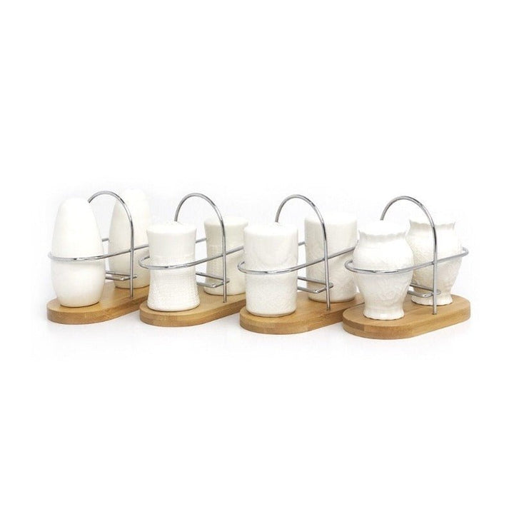 Salt and Pepper Shaker With Bamboo Base | kitchen item | Waseeh Pakistan