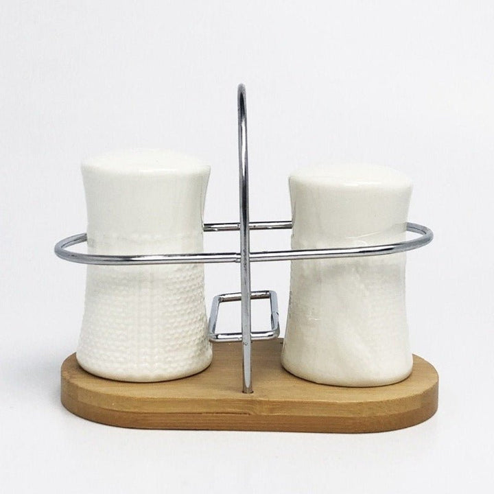 Salt and Pepper Shaker With Bamboo Base | kitchen item | Waseeh Pakistan