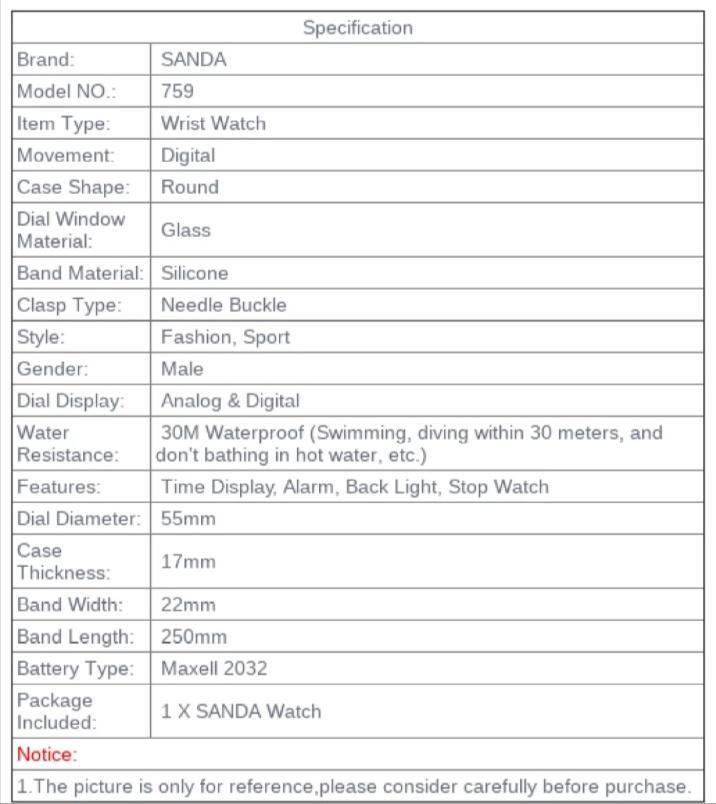 Sanda men sports watch | Fashion Point | Waseeh Pakistan