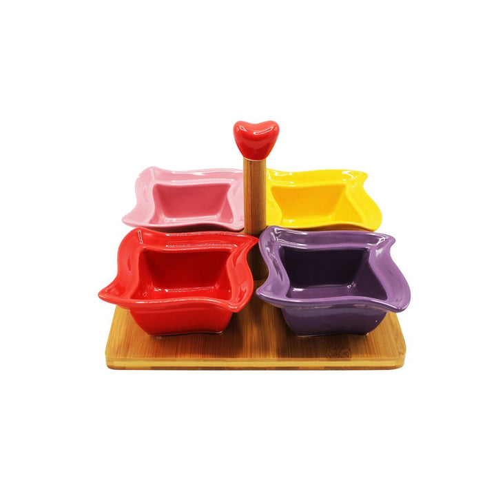 Set of 4 Bowls with Bamboo Handle | kitchen item | Waseeh Pakistan