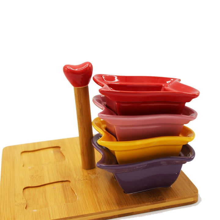 Set of 4 Bowls with Bamboo Handle | kitchen item | Waseeh Pakistan