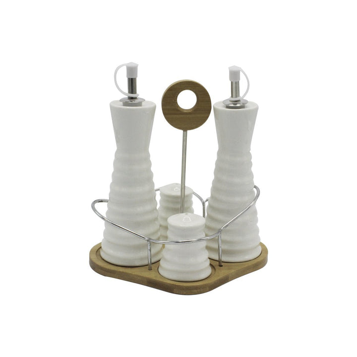 Set of 4 Gravy Boat with Bamboo Base | kitchen item | Waseeh Pakistan