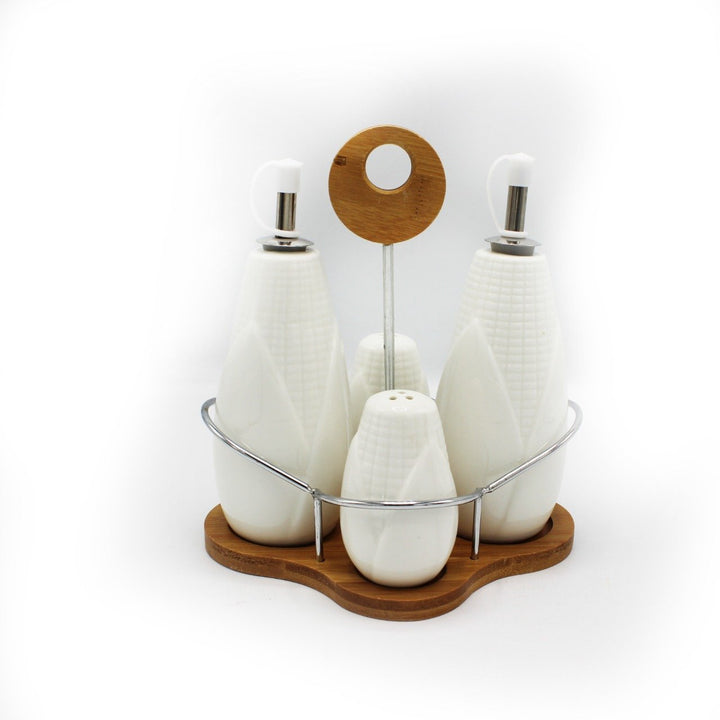 Set of 4 Gravy Boat with Bamboo Base | kitchen item | Waseeh Pakistan