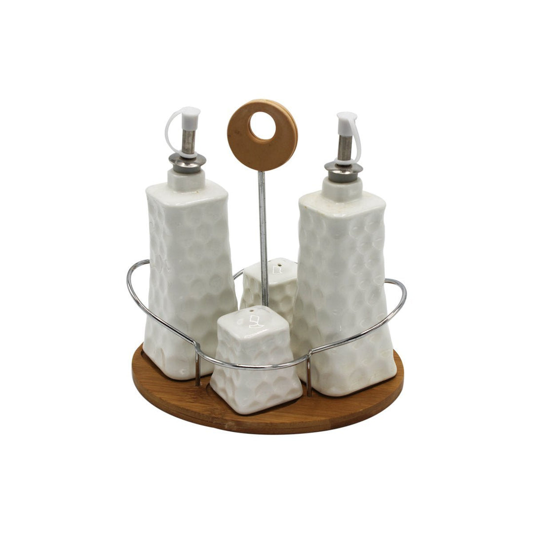 Set of 4 Gravy Boat with Bamboo Base | kitchen item | Waseeh Pakistan