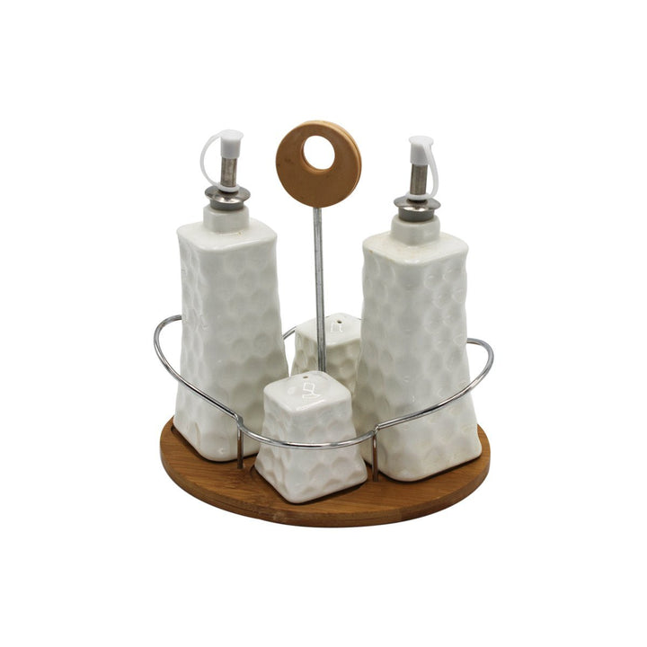 Set of 4 Gravy Boat with Bamboo Base | kitchen item | Waseeh Pakistan