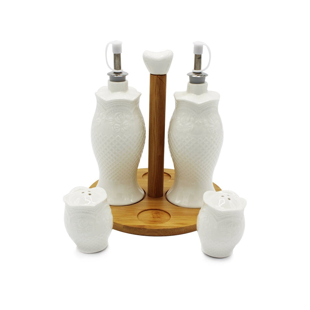 Set of 4 Gravy Boat with Bamboo Base | kitchen item | Waseeh Pakistan