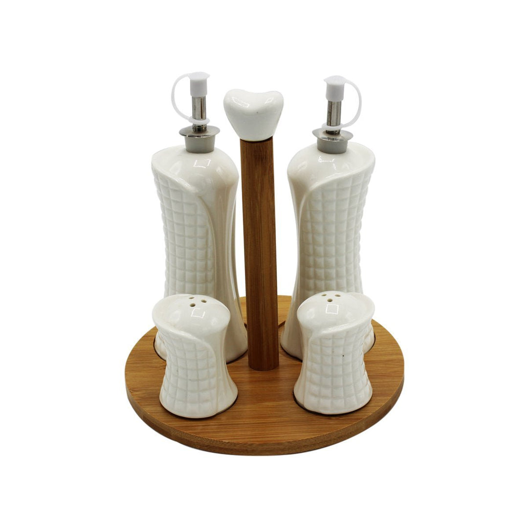Set of 4 Gravy Boat with Bamboo Base | kitchen item | Waseeh Pakistan