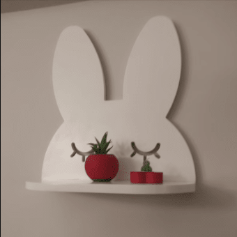 Shy Rabbit Girls Kids Bedroom Floating Organizer Shelve Decor | Furniture | Waseeh Pakistan