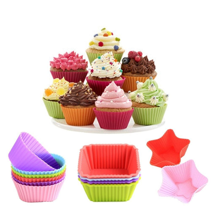 Silicone Cup Cake Mold (4 Shapes) | kitchen item | Waseeh Pakistan