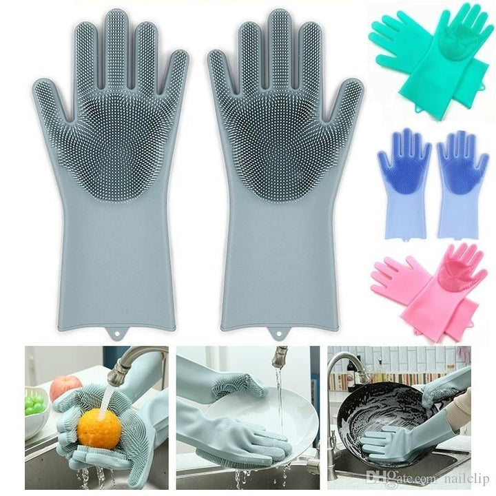 Silicone Dish Washing Gloves with Free Sink Organizer | kitchen item | Waseeh Pakistan