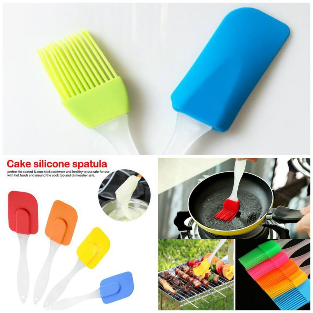 Silicone Oil Brush & Cake Spatula - 2 in 1 | kitchen item | Waseeh Pakistan