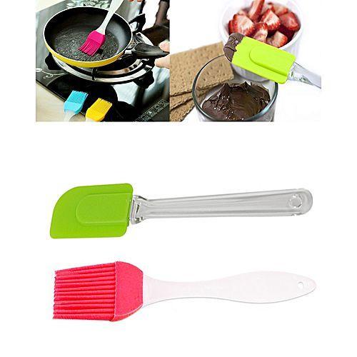 Silicone Oil Brush &amp; Cake Spatula - 2 in 1 | kitchen item | Waseeh Pakistan