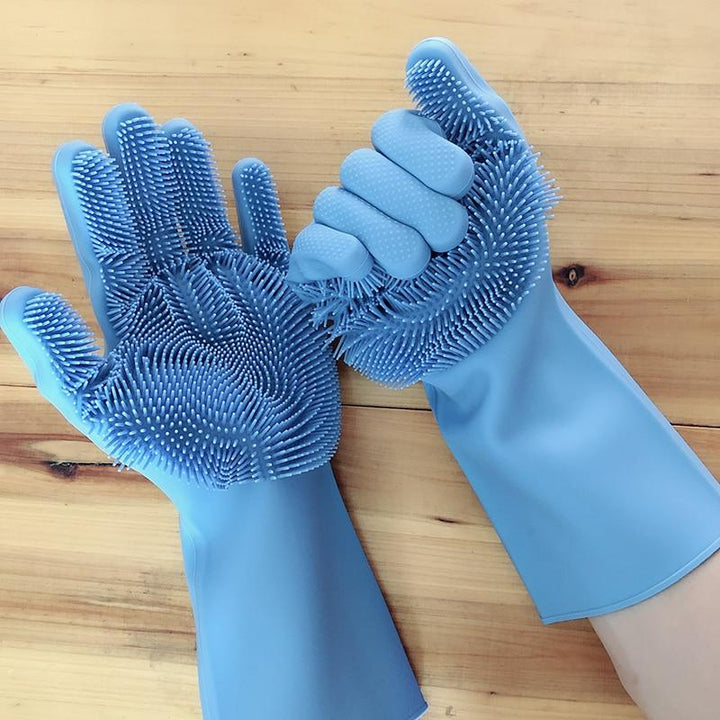Silicone Scrub Gloves (1 Pair) | kitchen item | Waseeh Pakistan