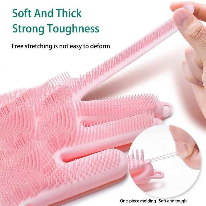 Silicone Scrub Gloves (1 Pair) | kitchen item | Waseeh Pakistan