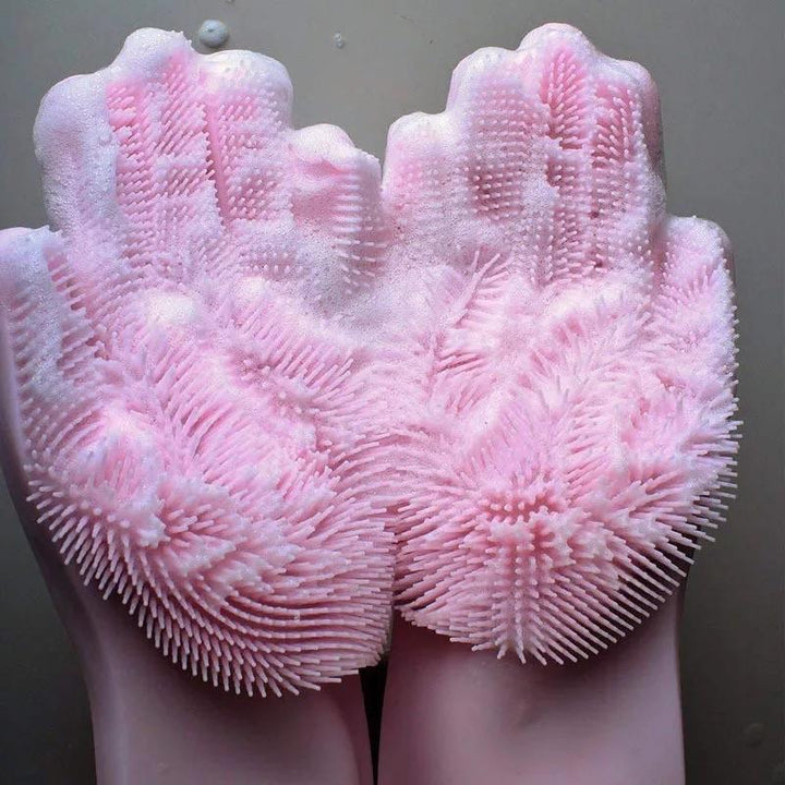 Silicone Scrub Gloves (1 Pair) | kitchen item | Waseeh Pakistan