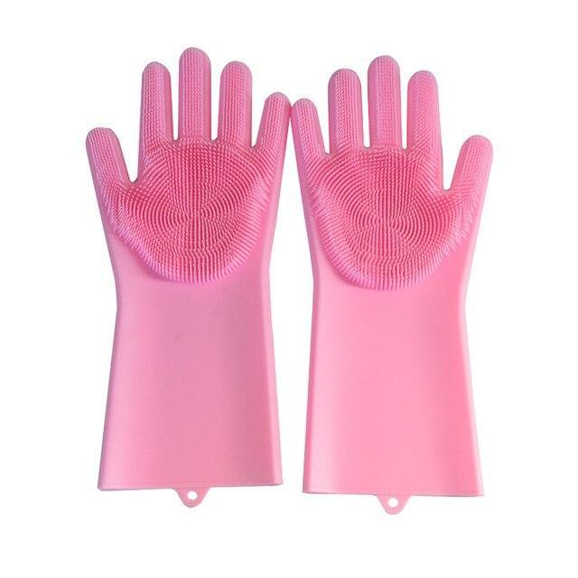 Silicone Scrub Gloves (1 Pair) | kitchen item | Waseeh Pakistan