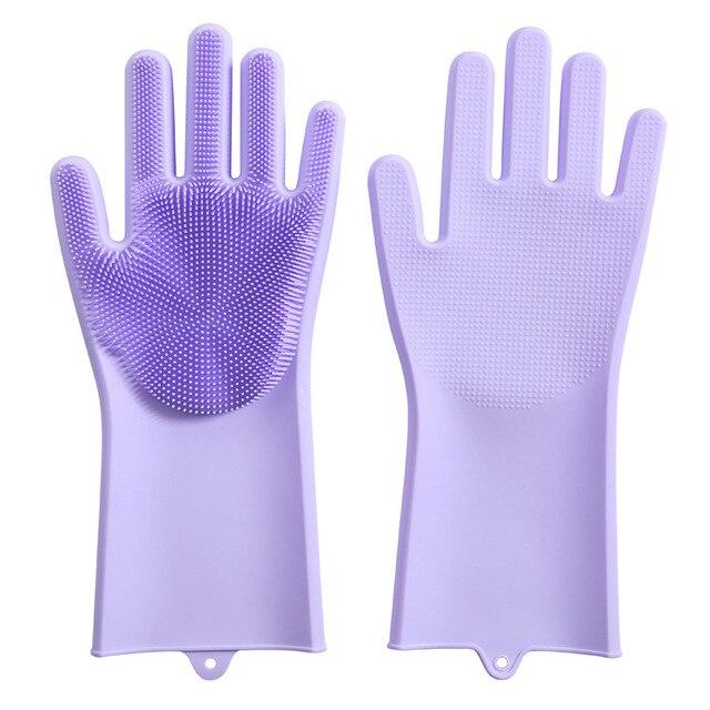 Silicone Scrub Gloves (1 Pair) | kitchen item | Waseeh Pakistan