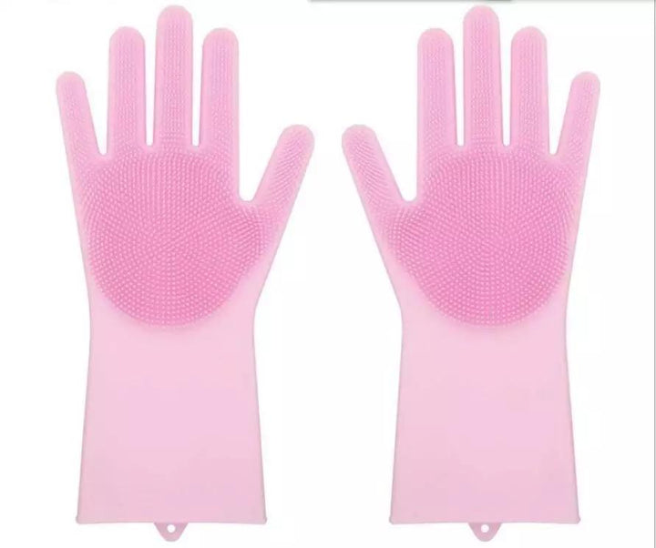Silicone Scrub Gloves (1 Pair) | kitchen item | Waseeh Pakistan