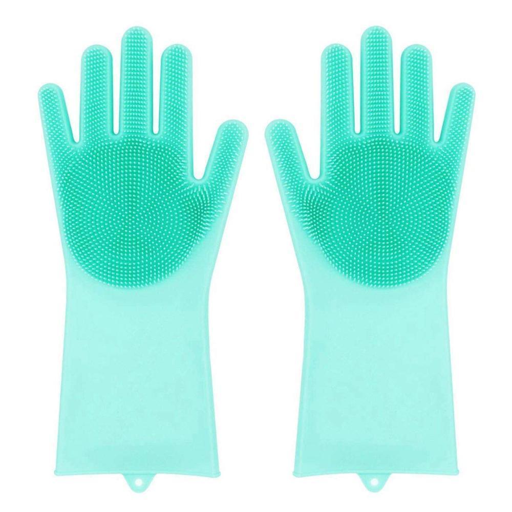 Silicone Scrub Gloves (1 Pair) | kitchen item | Waseeh Pakistan