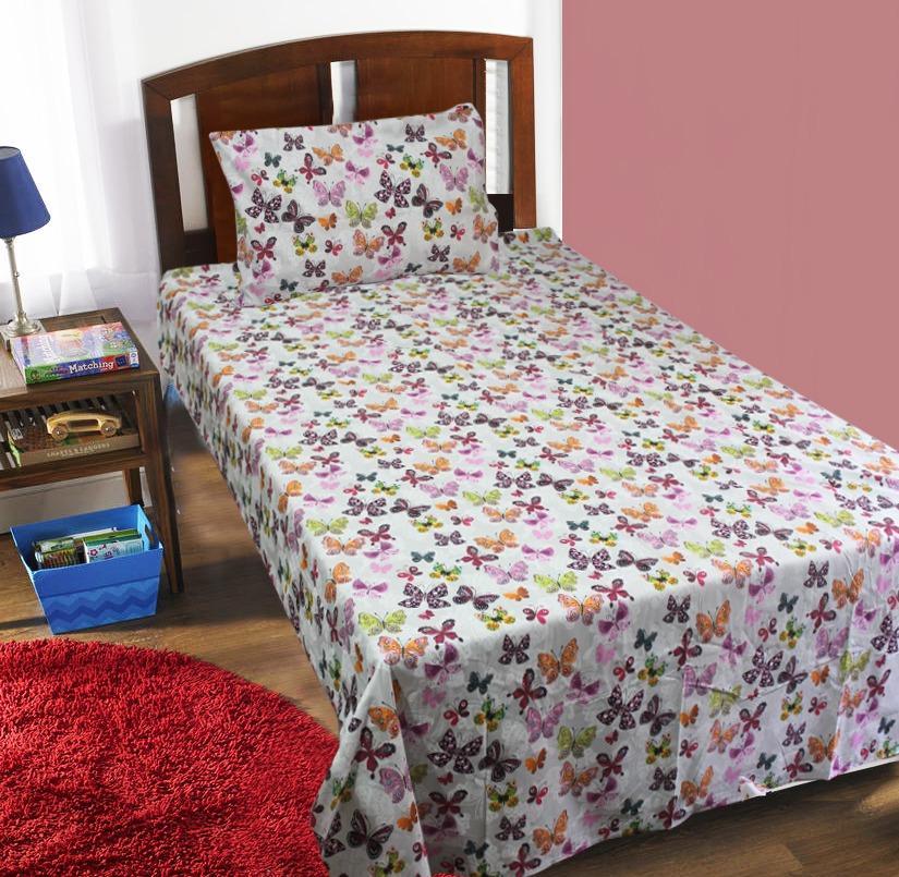 Single Kids Bed Sheet - Butterfly | Home Décor | Waseeh Pakistan