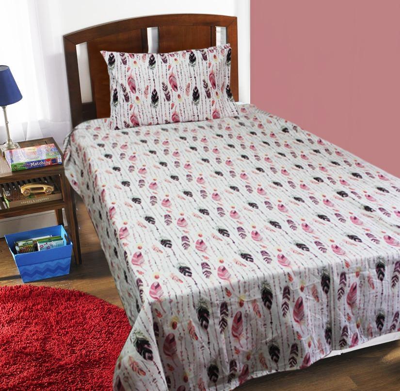 Single Kids Bed Sheet - Feathers | Home Décor | Waseeh Pakistan