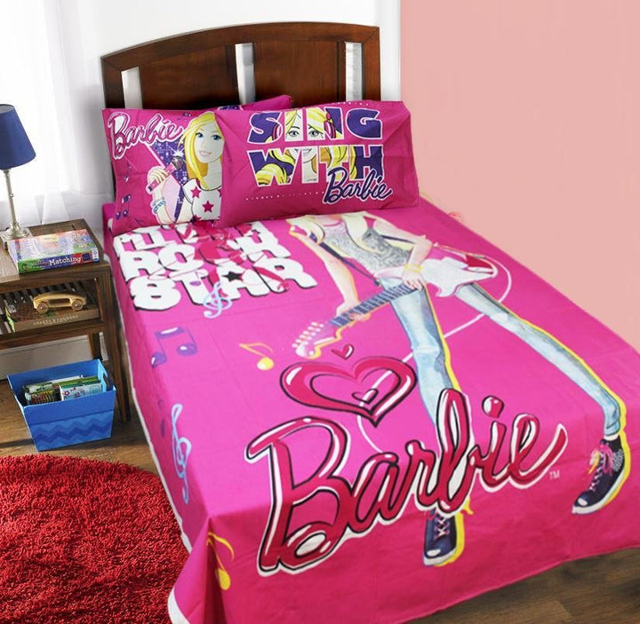 Single Kids Bed Sheet - Heart Barbie | Home Décor | Waseeh Pakistan