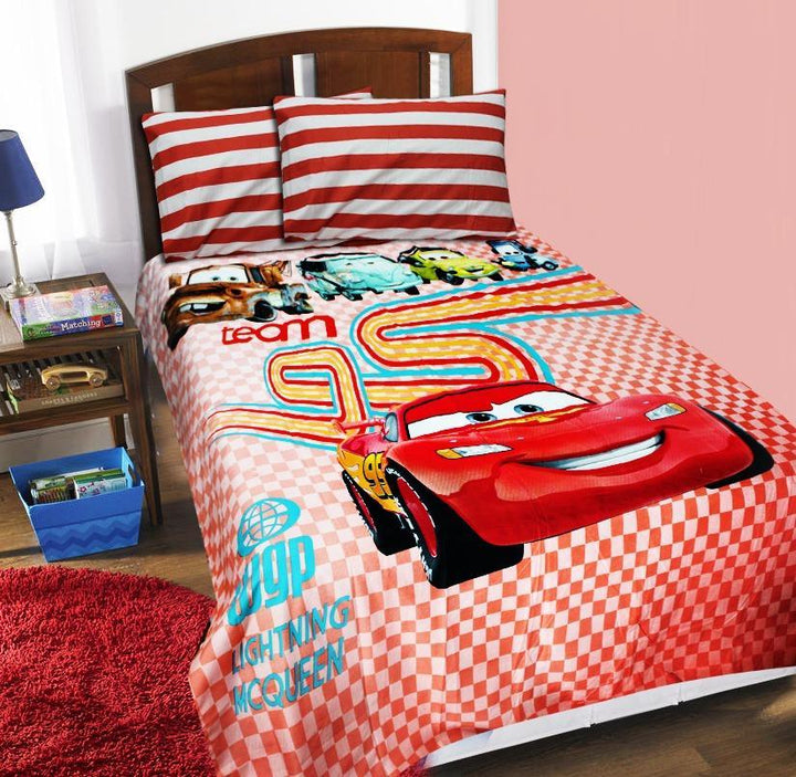 Single Kids Bed Sheet - Satin - Cars | Home Décor | Waseeh Pakistan
