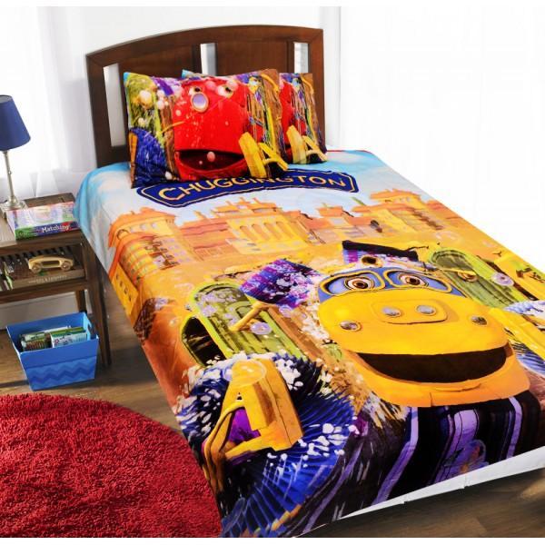 Single Kids Bed Sheet Set - Chuggington Yellow | Home Décor | Waseeh Pakistan