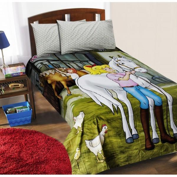 Single Kids Bed Sheet Set - White Horse | Home Décor | Waseeh Pakistan