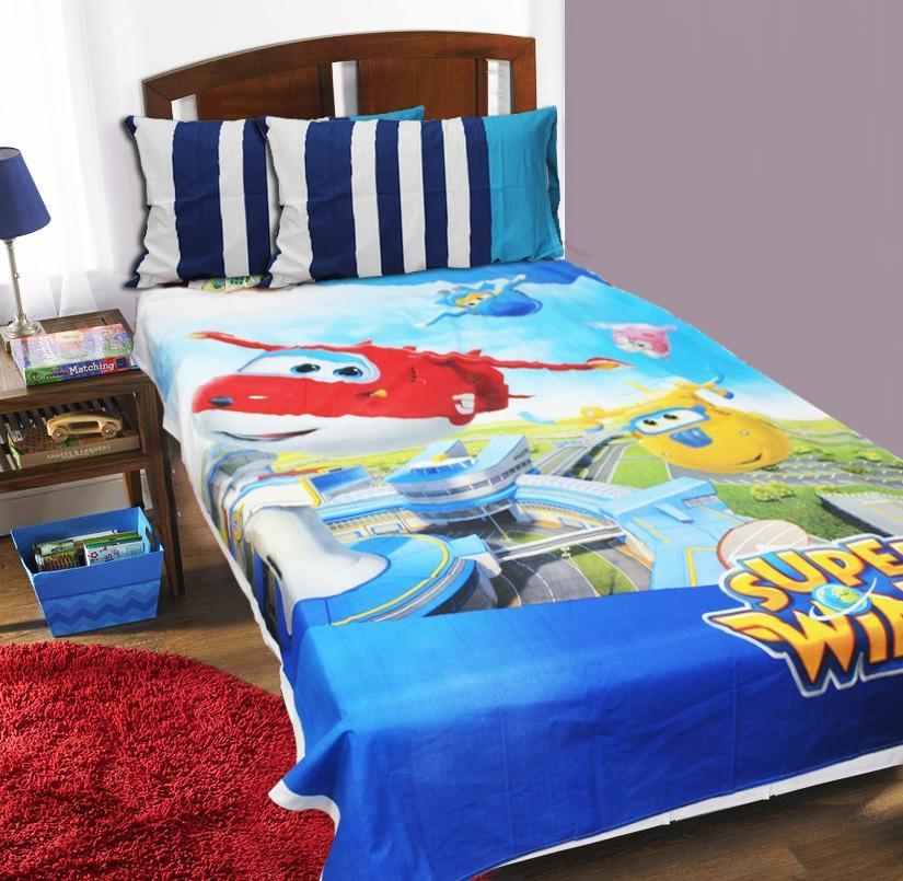 Single Kids Bed Sheet - Super Wings II | Home Décor | Waseeh Pakistan
