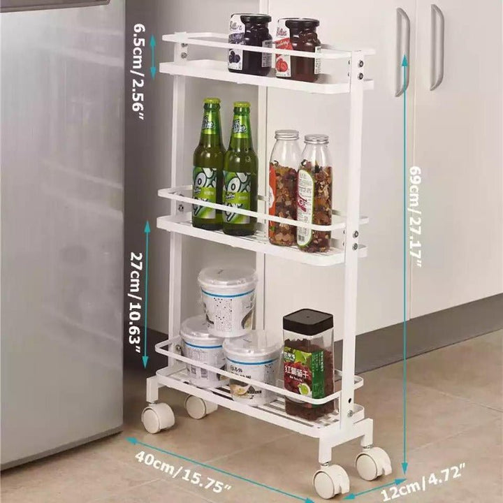Slimy Mobility Kitchen Storage Organizer Trolley Rack | Not Sale FB | Waseeh Pakistan
