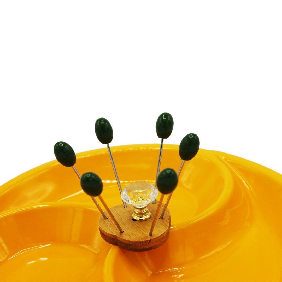 Snack Plate with 6 Forks | kitchen item | Waseeh Pakistan