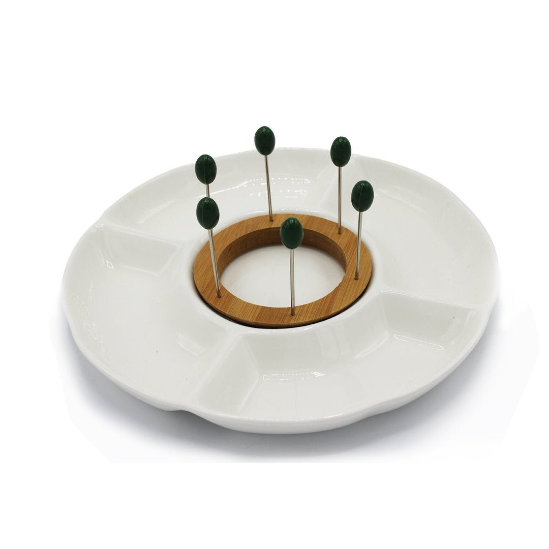 Snack Plate with 6 Forks | kitchen item | Waseeh Pakistan