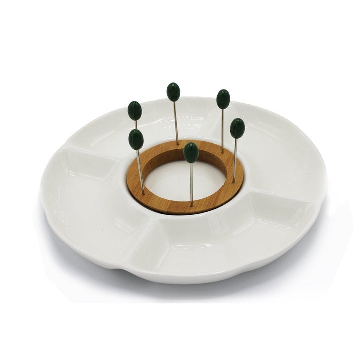 Snack Plate with 6 Forks | kitchen item | Waseeh Pakistan