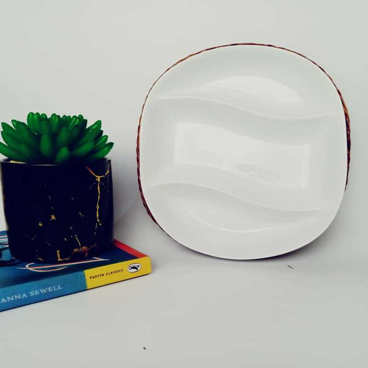 Snack Plate with Braided Basket (Oval Shaped) | kitchen item | Waseeh Pakistan