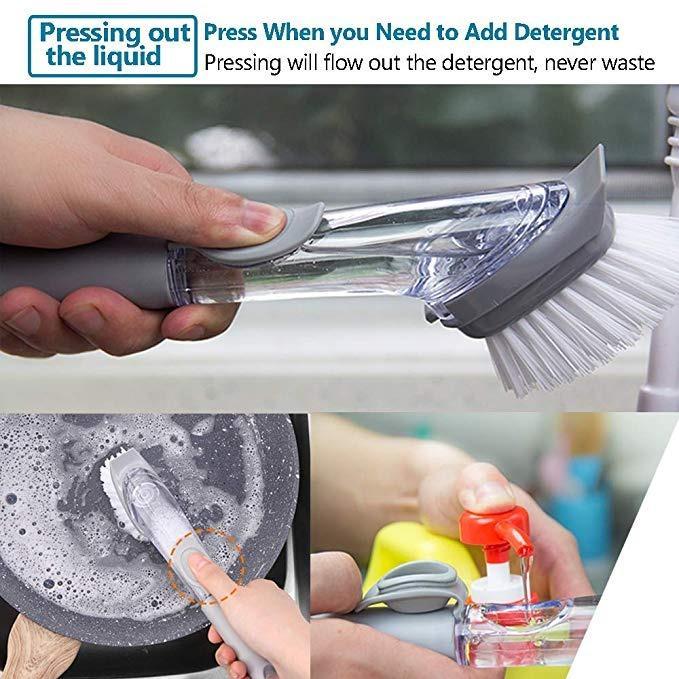 Soap Dispensing Scrubber Brush | kitchen item | Waseeh Pakistan