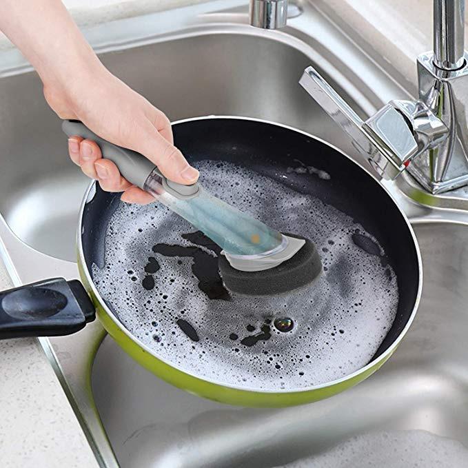 Soap Dispensing Scrubber Brush | kitchen item | Waseeh Pakistan