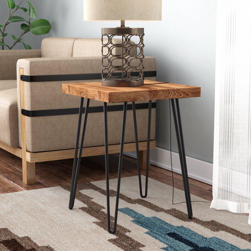 Solid Wood Hairpin Lounge Living Room Square Shaped Side Table | Furniture | Waseeh Pakistan