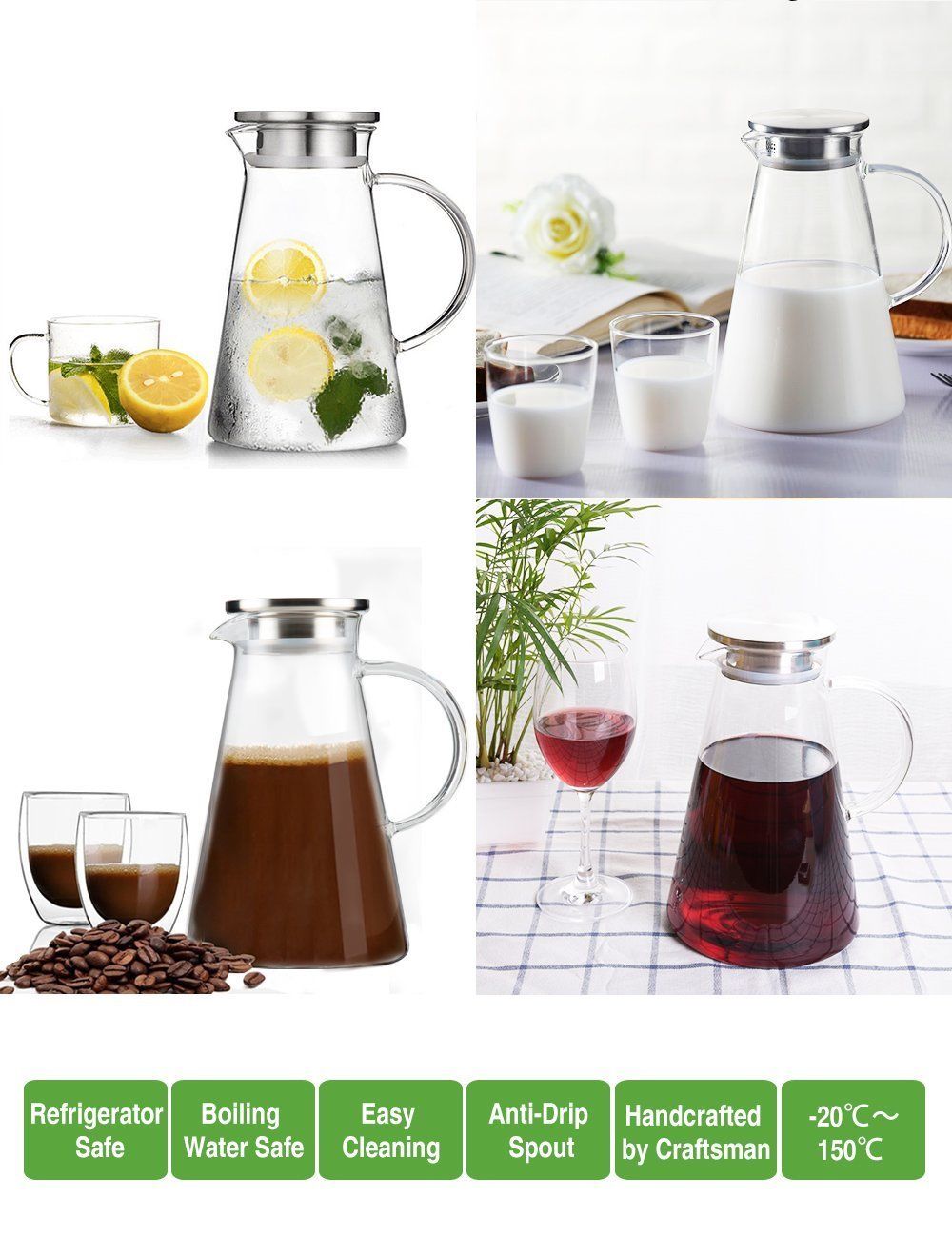 Sparkling Glass Pitcher | kitchen item | Waseeh Pakistan