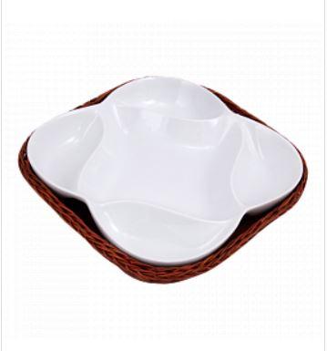 Snack Plate with Braided Basket (Flower Shaped) - waseeh.com