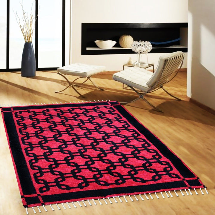 Squared - Hand-woven Woolen Rug - Double Seam - 2&