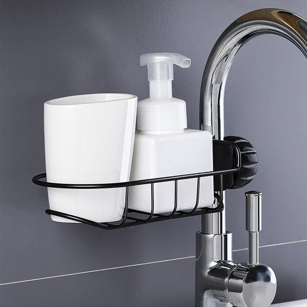 New 2 in 1 Home Sink Organizer Plastic Detachable Hanging Faucet Drain Rack  Kitchen Storage Rack Faucet Draining Rack for Home Kitchen Bathroom(Crystal  Dark Green) 