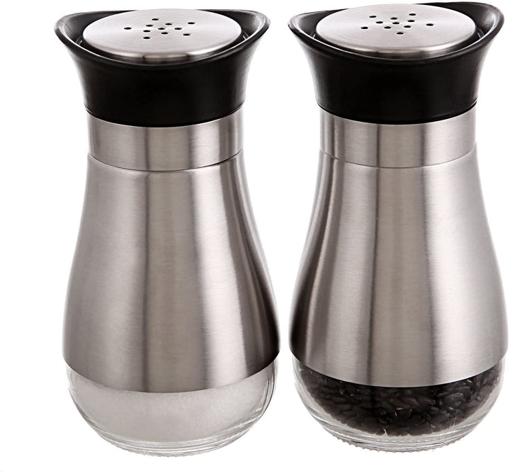 Stainless Steel Glass Lids Salt and Pepper (2Pcs) | Home Décor | Waseeh Pakistan