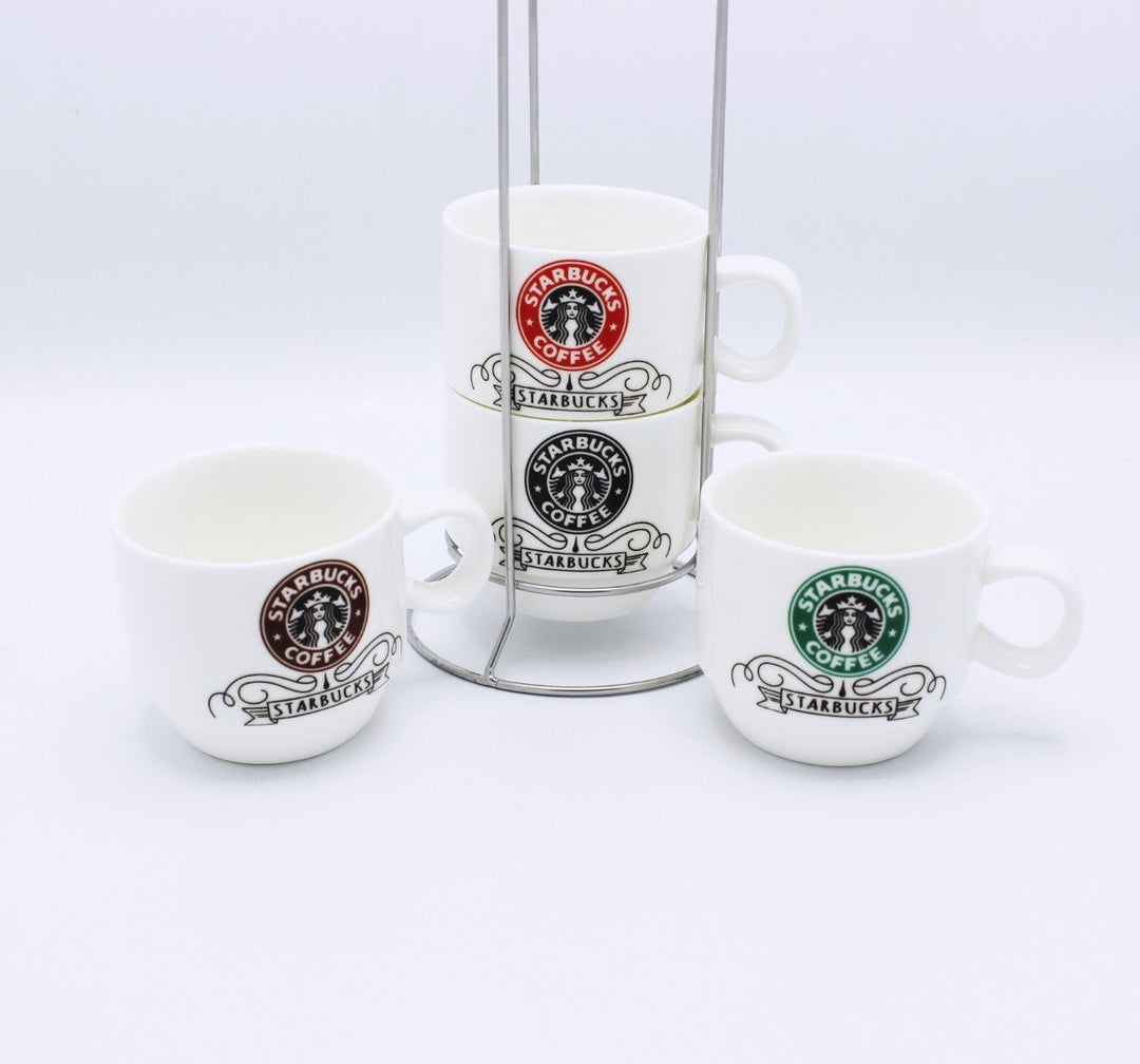 Starbucks coffee Cup Tower - 4 Pcs | kitchen item | Waseeh Pakistan