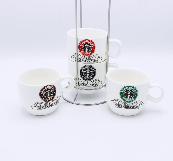 Starbucks coffee Cup Tower - 4 Pcs | kitchen item | Waseeh Pakistan