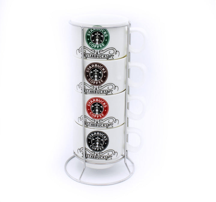 Starbucks coffee Cup Tower - 4 Pcs | kitchen item | Waseeh Pakistan