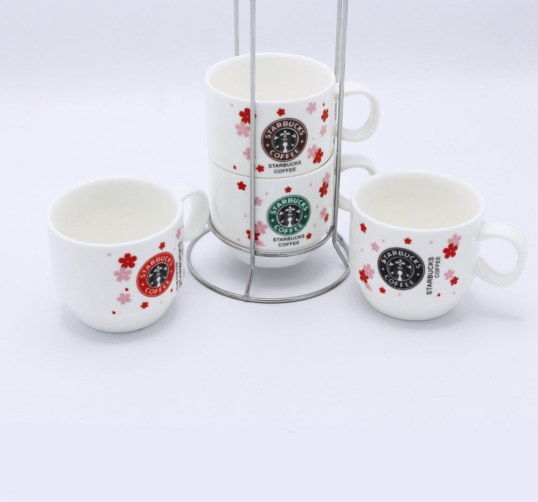 Starbucks Cup tower- 4 Pcs | kitchen item | Waseeh Pakistan
