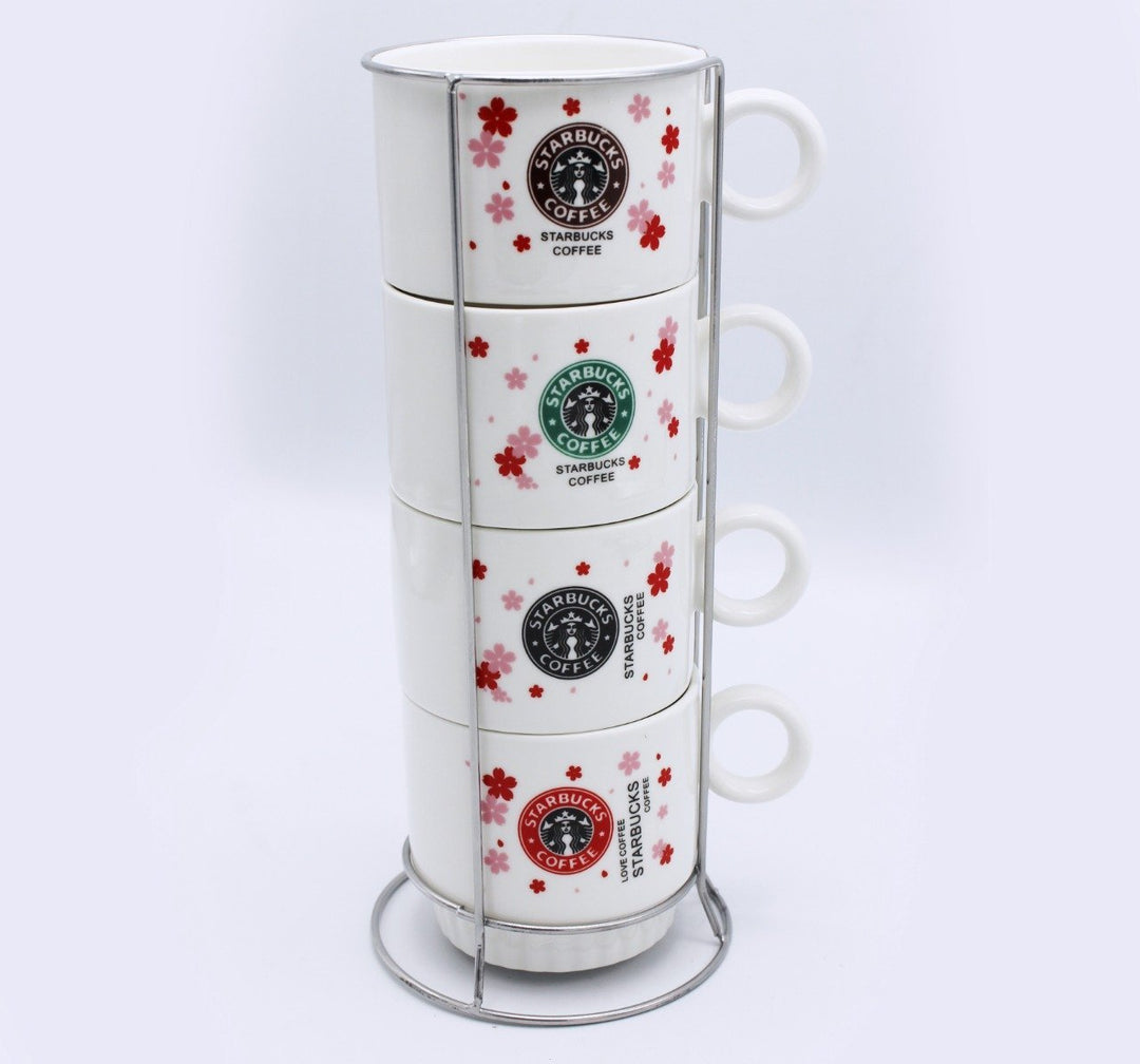 Starbucks Cup tower- 4 Pcs | kitchen item | Waseeh Pakistan