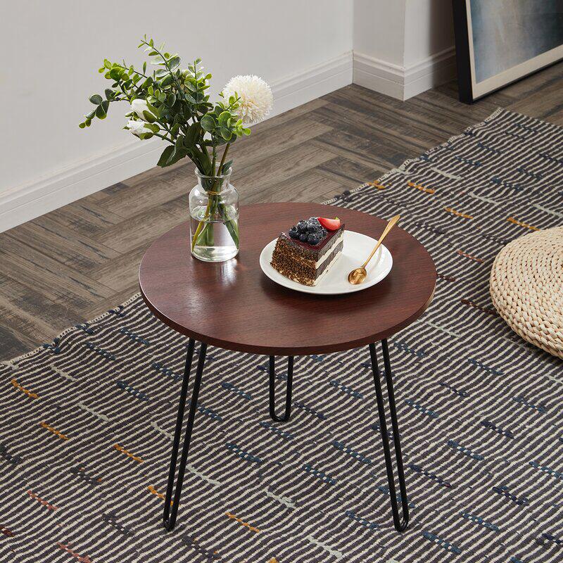 Sumptuous Wooden Top Hairpin Legs Side Center Table (Dark) | Not Sale FB | Waseeh Pakistan